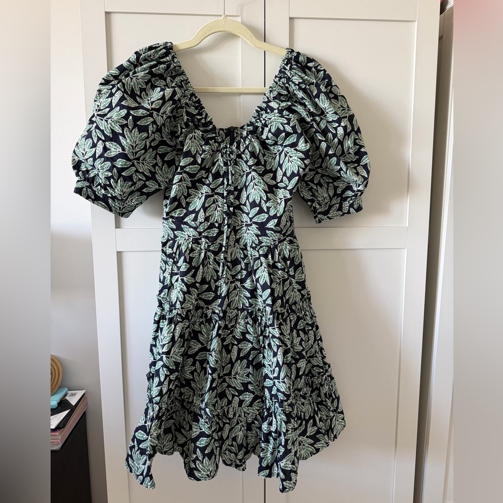 En Saison Arielle Puff Sleeve Cotton Minidress